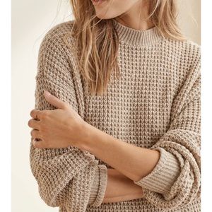 Upwest Cream Waffle Knit Sweater
